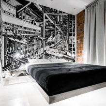 Dormitorio en blanco y negro: características de diseño, elección de muebles y decoración-5