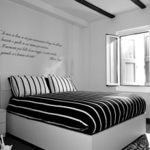 Dormitorio en blanco y negro: características de diseño, elección de muebles y decoración-6