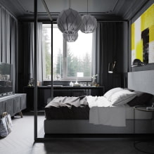 Dormitorio negro: foto en el interior, características de diseño, combinaciones-7