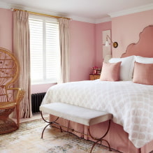 Dormitorio rosa: características de diseño, hermosas combinaciones, fotos reales-3