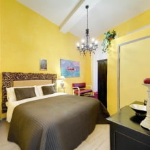 Dormitorio amarillo: características de diseño, combinaciones con otros colores-5