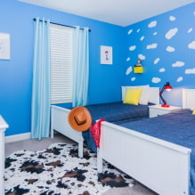 Colores azul y azul en el interior de una habitación infantil: características de diseño-0