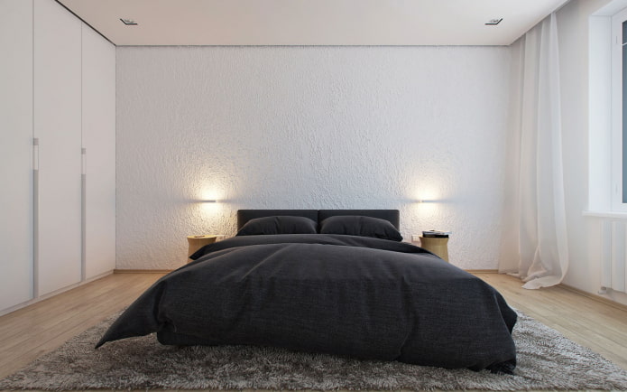 Dormitorio en el estilo del minimalismo: foto en el interior y características de diseño.