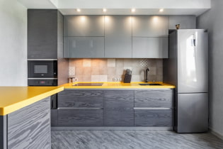 Cocina gris en el interior: ejemplos de diseño, combinaciones, elección de acabados y cortinas.