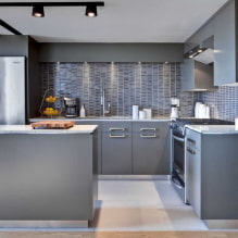 Cocina gris en el interior: ejemplos de diseño, combinaciones, elección de acabados y cortinas-6