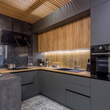 Cocina gris en el interior: ejemplos de diseño, combinaciones, elección de acabados y cortinas-8