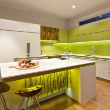 Cocina verde claro: combinaciones, elección de cortinas y acabados, una selección de fotos-1