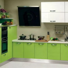 Cocina verde claro: combinaciones, elección de cortinas y acabados, una selección de fotos-4