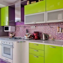 Cocina verde claro: combinaciones, elección de cortinas y acabados, una selección de fotos-5