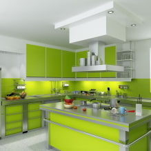 Cocina verde claro: combinaciones, elección de cortinas y acabados, una selección de fotos-6