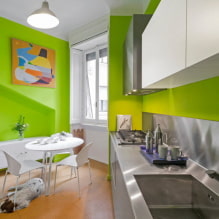 Cocina verde claro: combinaciones, elección de cortinas y acabados, una selección de fotos-7