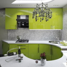 Cocina verde claro: combinaciones, elección de cortinas y acabados, una selección de fotos-8