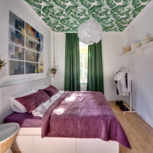 Dormitorio estrecho: foto en el interior, ejemplos de diseño, cómo organizar la cama-7