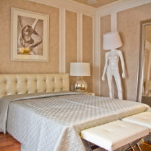 Dormitorio en tonos beige: foto en el interior, combinaciones, ejemplos con acentos brillantes-0