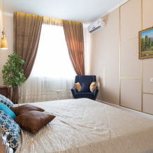 Dormitorio en tonos beige: foto en el interior, combinaciones, ejemplos con acentos brillantes-1