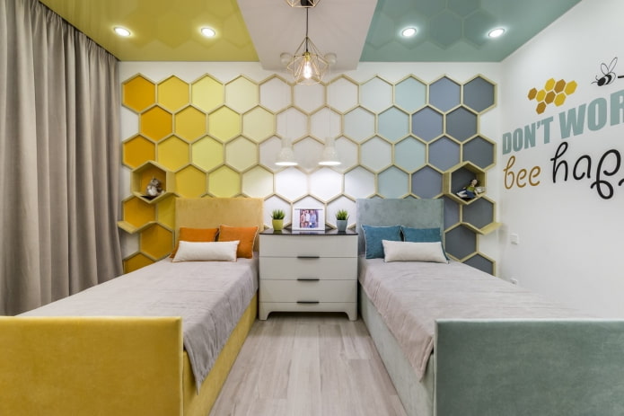 Habitación infantil para niños de diferentes sexos: zonificación, foto en el interior.