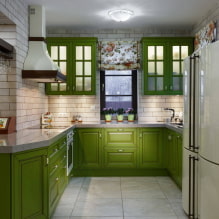 Cocina verde: fotos, ideas de diseño, combinaciones con otros colores-1