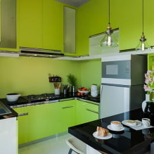 Cocina verde: fotos, ideas de diseño, combinaciones con otros colores-3