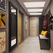 Hallway para sa isang makitid na koridor: pagsusuri sa larawan ng mga modernong modelo sa interior-1