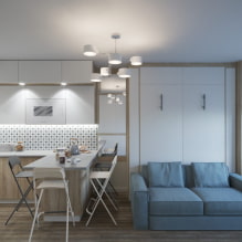 Las mejores fotos e ideas de diseño para una cocina-sala de estar de 15 m2. m-8