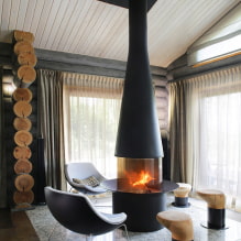 Interior de la sala de estar con chimenea: fotos de las mejores soluciones-3