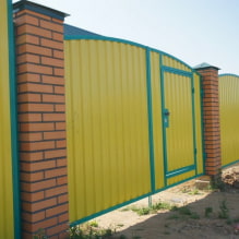 Ang mga larawan at uri ng mga bakod na gawa sa corrugated board para sa isang pribadong bahay-0