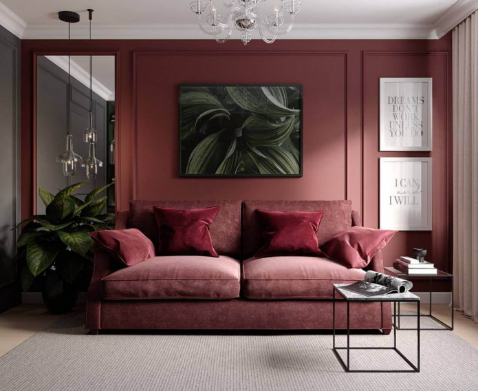 ¿Cómo usar el color Marsala en el interior?