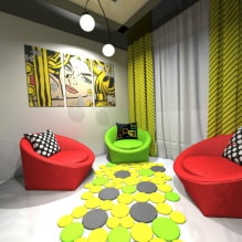 Estilo ng pop art sa interior: mga tampok sa disenyo, pagpili ng mga natapos, kasangkapan, pintura-0