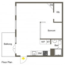 Suweko sa loob ng isang studio apartment 34 sq. m-17