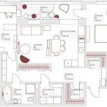 Diseño de un apartamento de 3 habitaciones de 80 metros cuadrados. metros-2