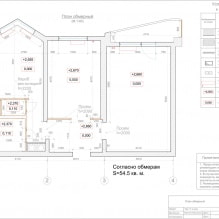 Diseño de un apartamento de dos habitaciones de 55 m2. m-2