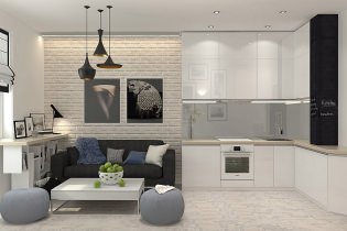 Proyekto sa disenyo ng apartment na 48 sq. m