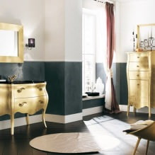 Diseño de interiores de baño en color dorado -1