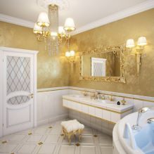 Diseño de interiores de baño en color dorado -2