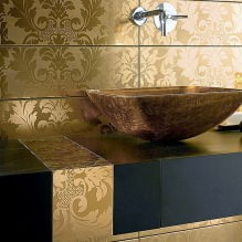 Diseño de interiores de baño en color dorado -3