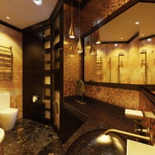 Diseño de interiores de baño en color dorado -8