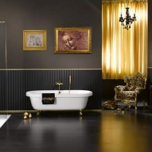 Diseño de interiores de baño en color dorado -6