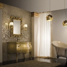 Diseño de interiores de baño en color dorado -4