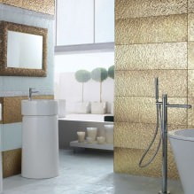 Diseño de interiores de baño en color dorado -11