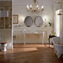 Diseño de interiores de baño en color dorado -9