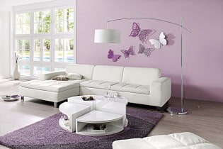 Reglas para decorar una sala de estar en tonos lilas.