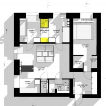 Modernong disenyo ng isang tatlong silid na apartment na 80 sq. m. sa Moscow-2